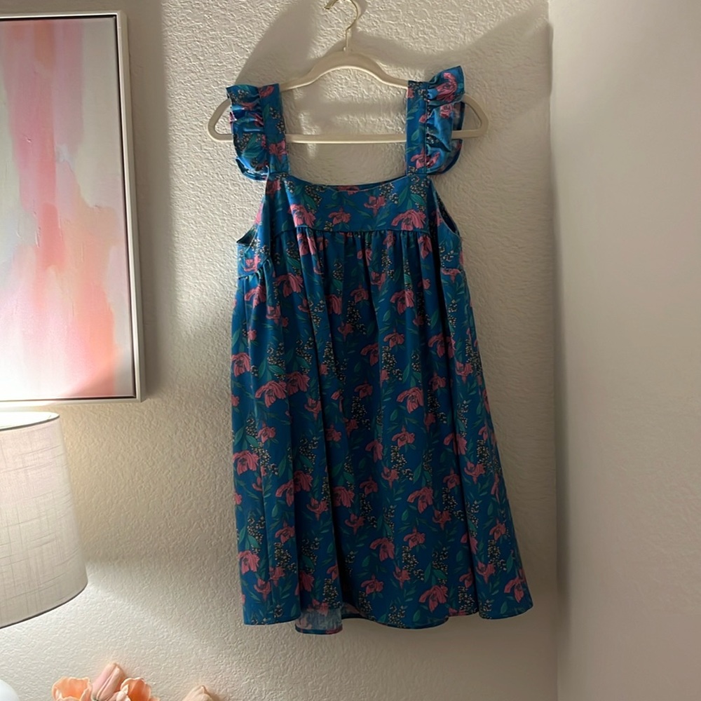 By the River blue floral dress